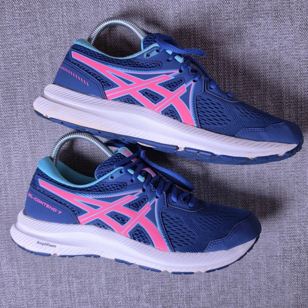 Asics Gel-Contend 7 Women 9 Blue Pink 1012B228 Running Shoes